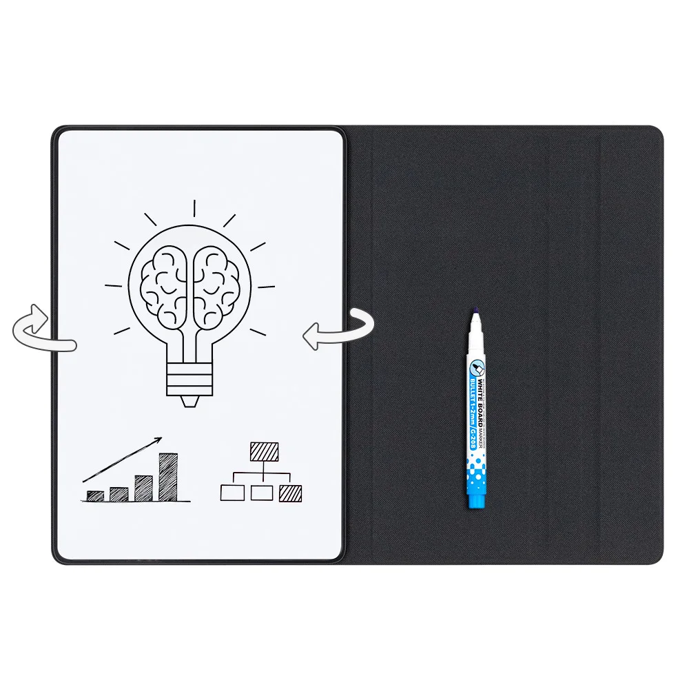 Promotional Portable Dry Erase White Board Meeting Erasable Reusable notepad foldable Magnetic whiteboard with stand