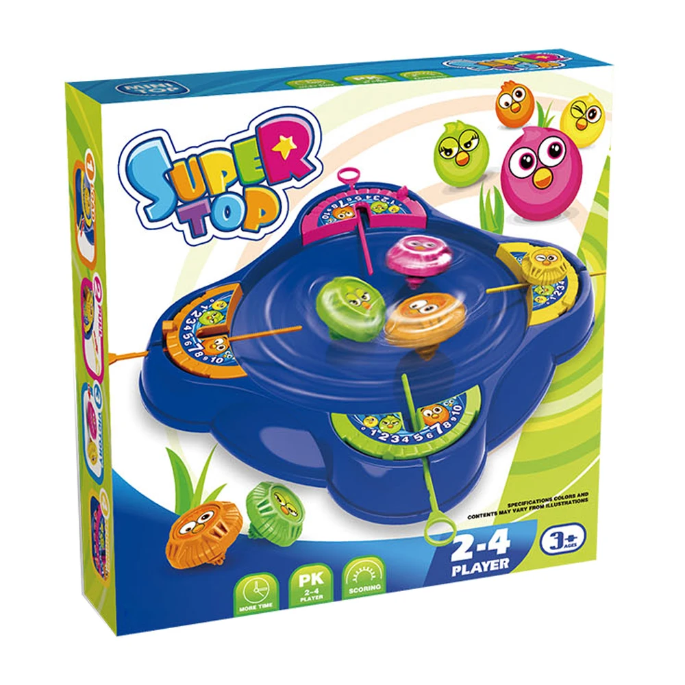 
Plastic 4 player rotation super spinning top board game classical toys for kids 