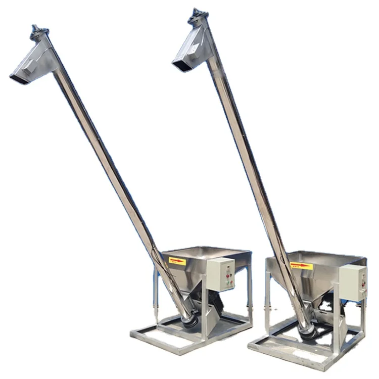 Stainless steel loading machine urea plastic granule spiral elevator powder grain Jiaolong vertical tilting feeding machine