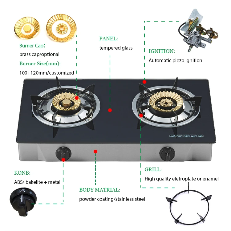 factory manufacturer portable double burner gas stove 2 burners for Outdoor Household Hotel Garage Use