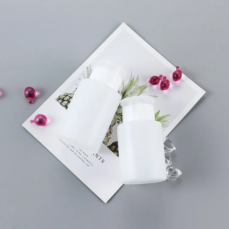 5oz 6oz 7oz 8oz empty plastic HDPE packaging makeup wide mouth nail polish remover bottle with pump cap