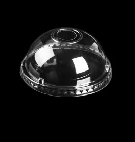 Wholesale 98 Diameter Plastic Flat Lid Dome Lid For PET Bubble Tea Cups