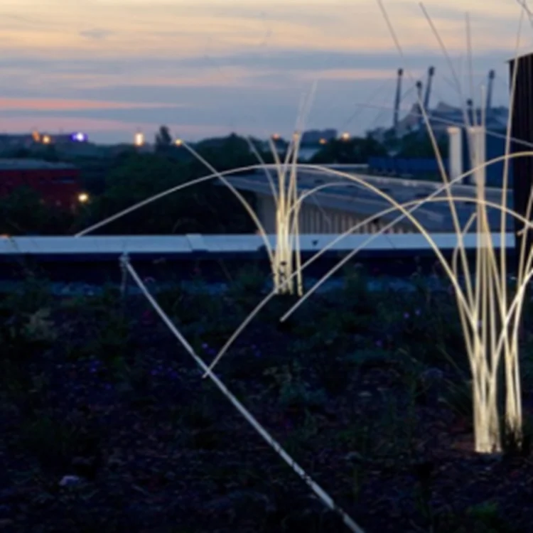 Outdoor Waterproof  Led Fiber Optic Flower Light Plug-in Lawn Fiber Optic Lights For Garden Decorative Lights