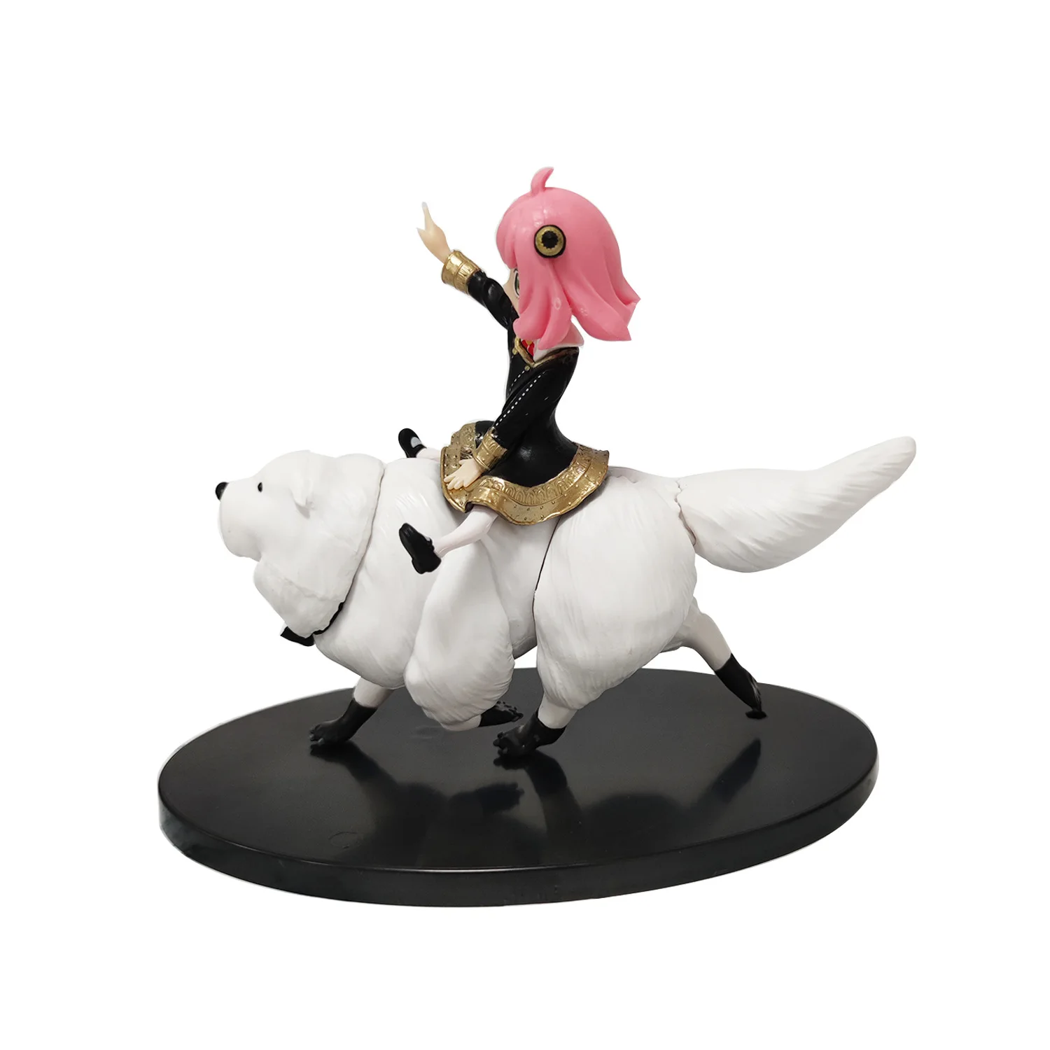 2025 Hot Selling SPY FAMILY 15CM Bond Anya Forger PVC Action Figure Kawaii Girl Riding Dog Anime for Kids Collection