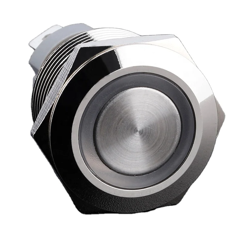 19mm metal anti vandal switch button 4 pins 15A momentary 12v ring illuminated push button switch