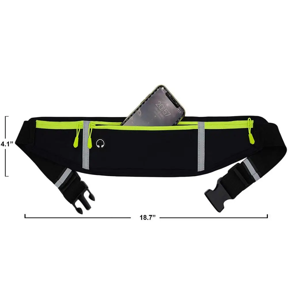 Reflective Running Sports Belt Lightweight Mobile Phone Pouch For Sports Jogging Hiking Waist Bag