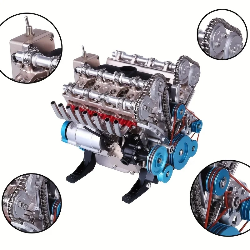 Механическая металлическая сборка DUKE BEAR HOME Teching V8 модель автомобиля «сделай сам» набор из 500 + шт. обучающих экспериментов игрушка