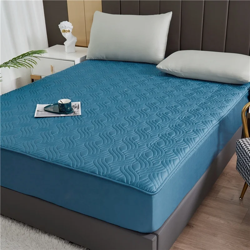 Factory wholesales  high quality bamboo terry customized queen size mattress protector