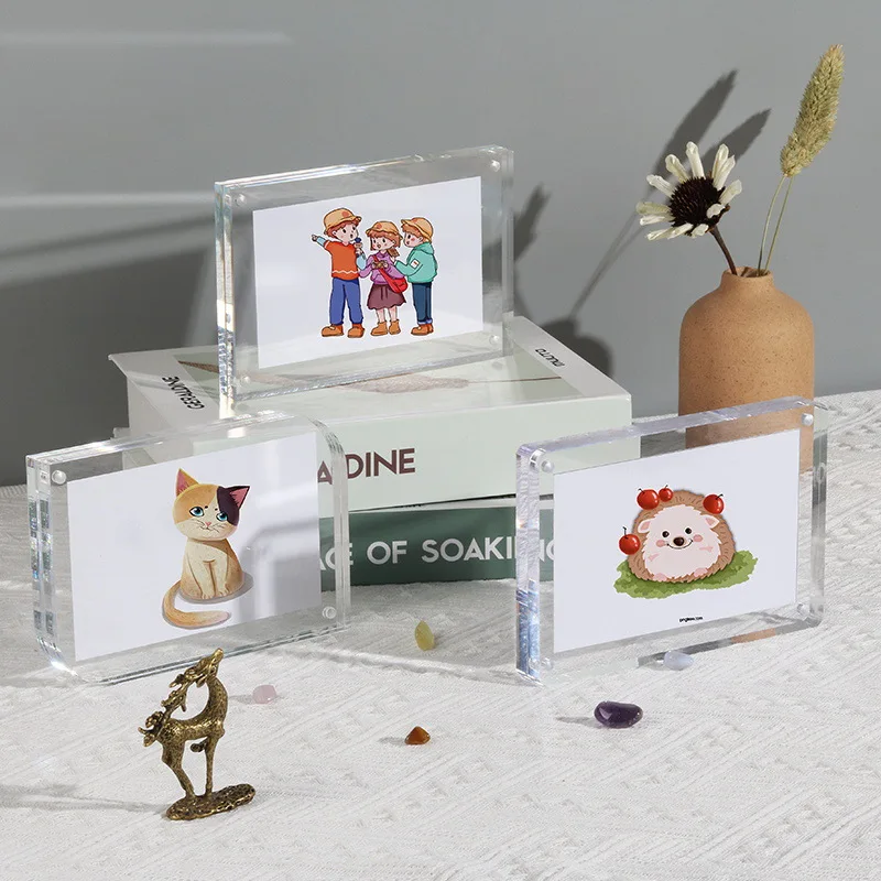 Clear oem transparent acrylic frames wholesale magnetic acrylic photo frame