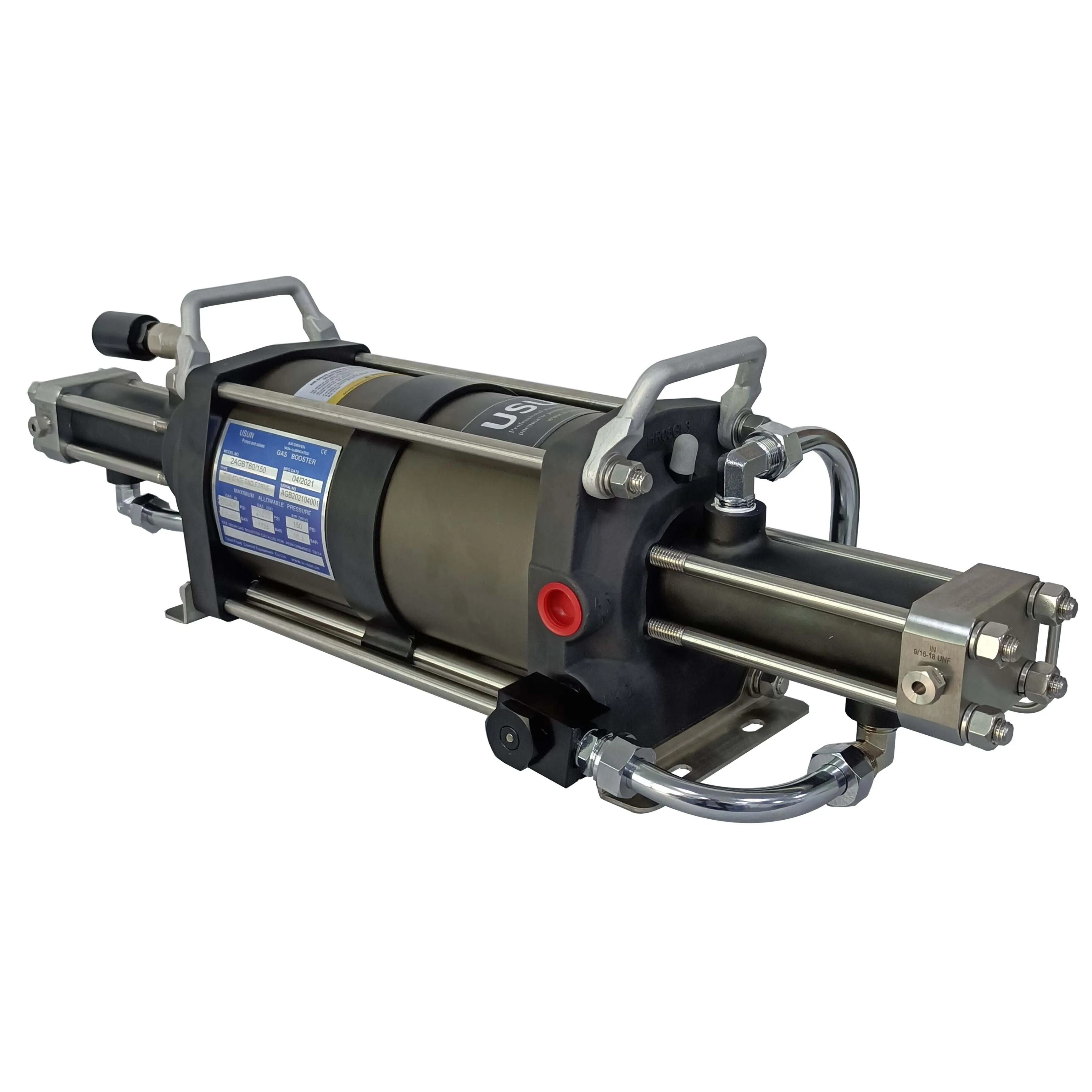 New Arrival USUN Model: 2AGBT60/150 Double Driven Two Stage High Pressure Air Driven nitrogen Gas Testing Pump