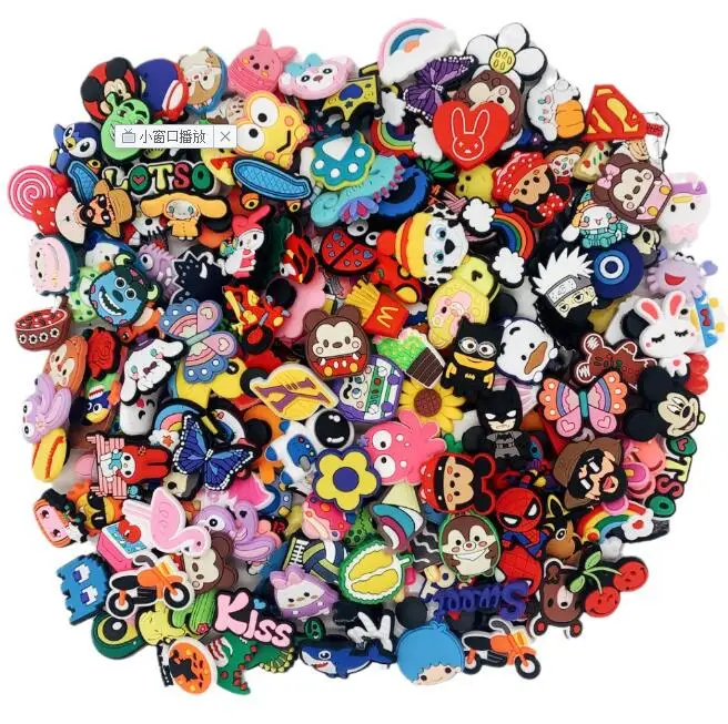 100Pcs Pack Shoe Decorations Charms for Boys Teens Kids PVC Clog Accessories Pins