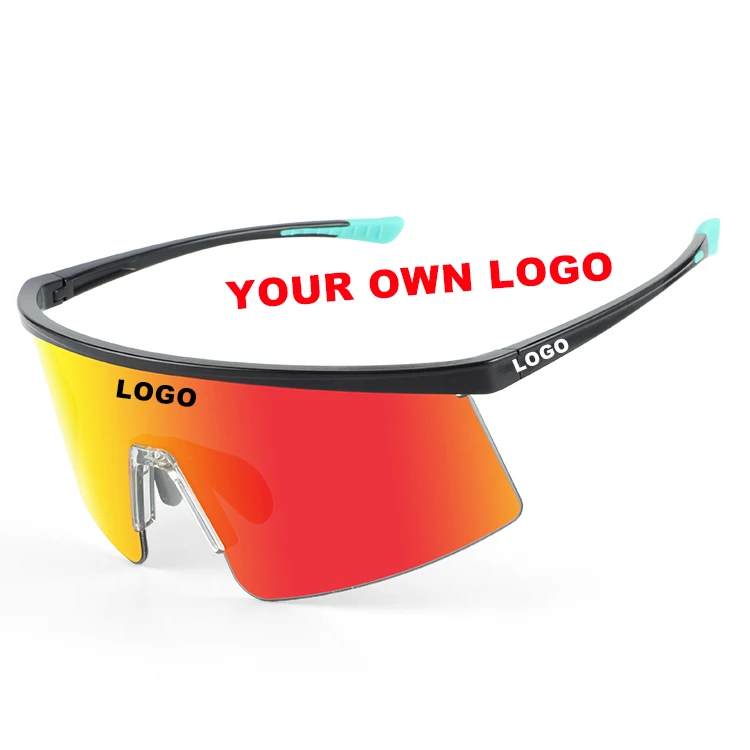 Half frame tr90 thin arms large sports sun glasses men polarized flat top light weight mirror running tennis cycling sunglasses