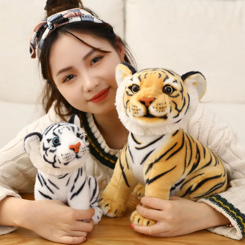 Simulation Tiger doll Plush toy Kids Birthday gift White tiger Stuffed toys plush Custom animal plushies doll for children