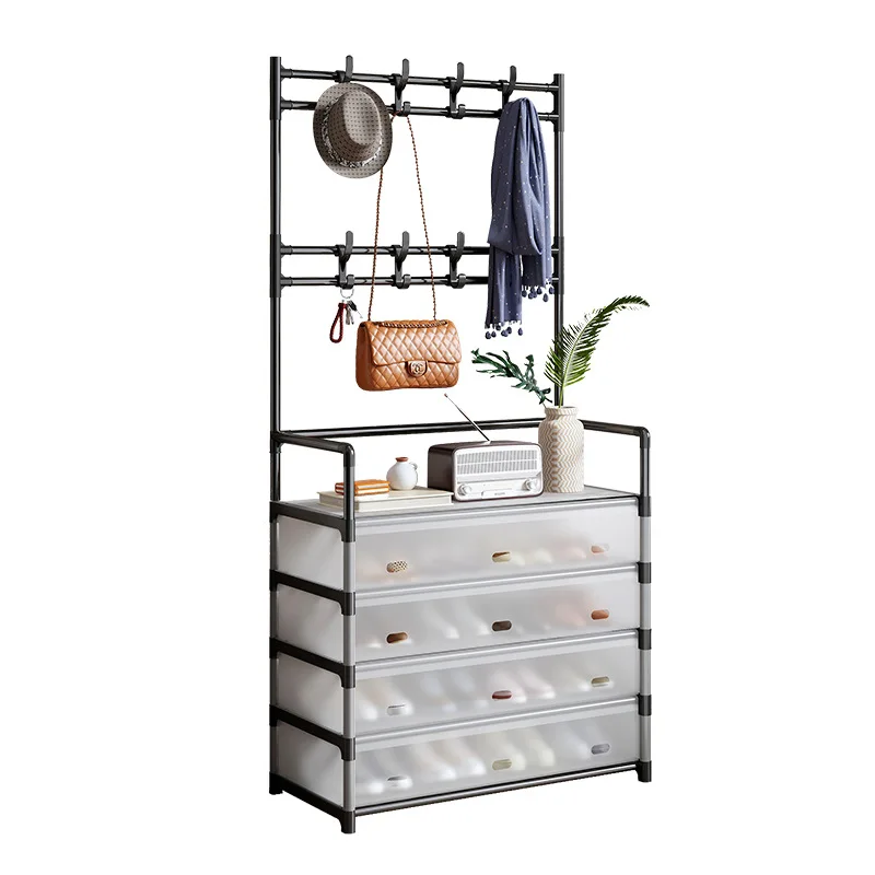 Simple dustproof shoes & hat rack hallway wall shoe rack multi-layer home dormitory storage shoe cabinet
