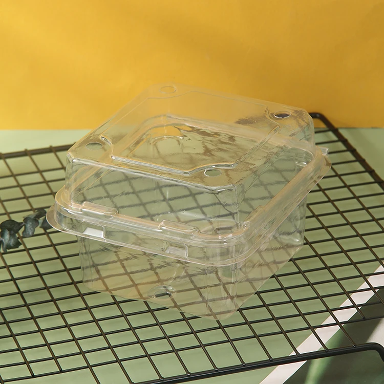 Food Grade Blister Plastic Pet Packaging Fruit Strawberry Punnet Box Container With Handle dry fruits box packaging