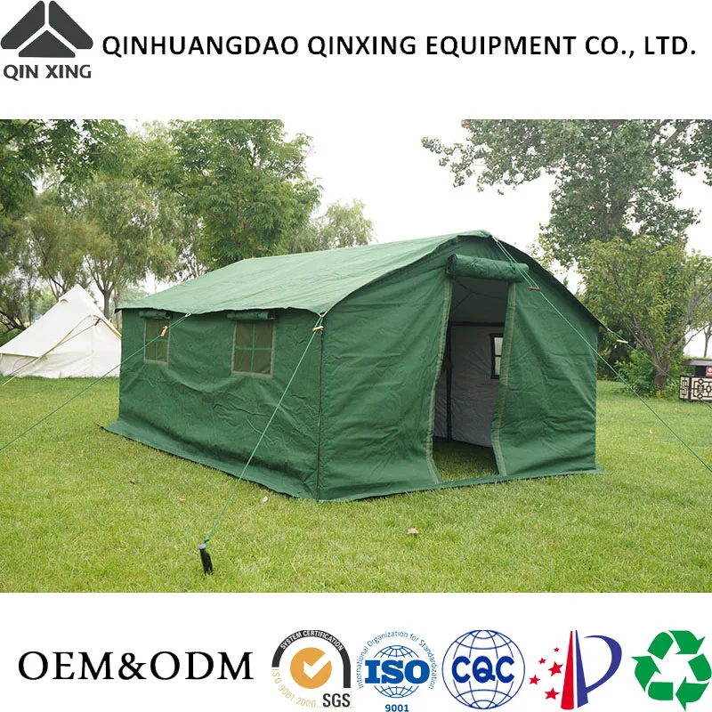 QX factory custom outdoor can accommodate 50 people large camping waterproof canvas heavy duty winter tent