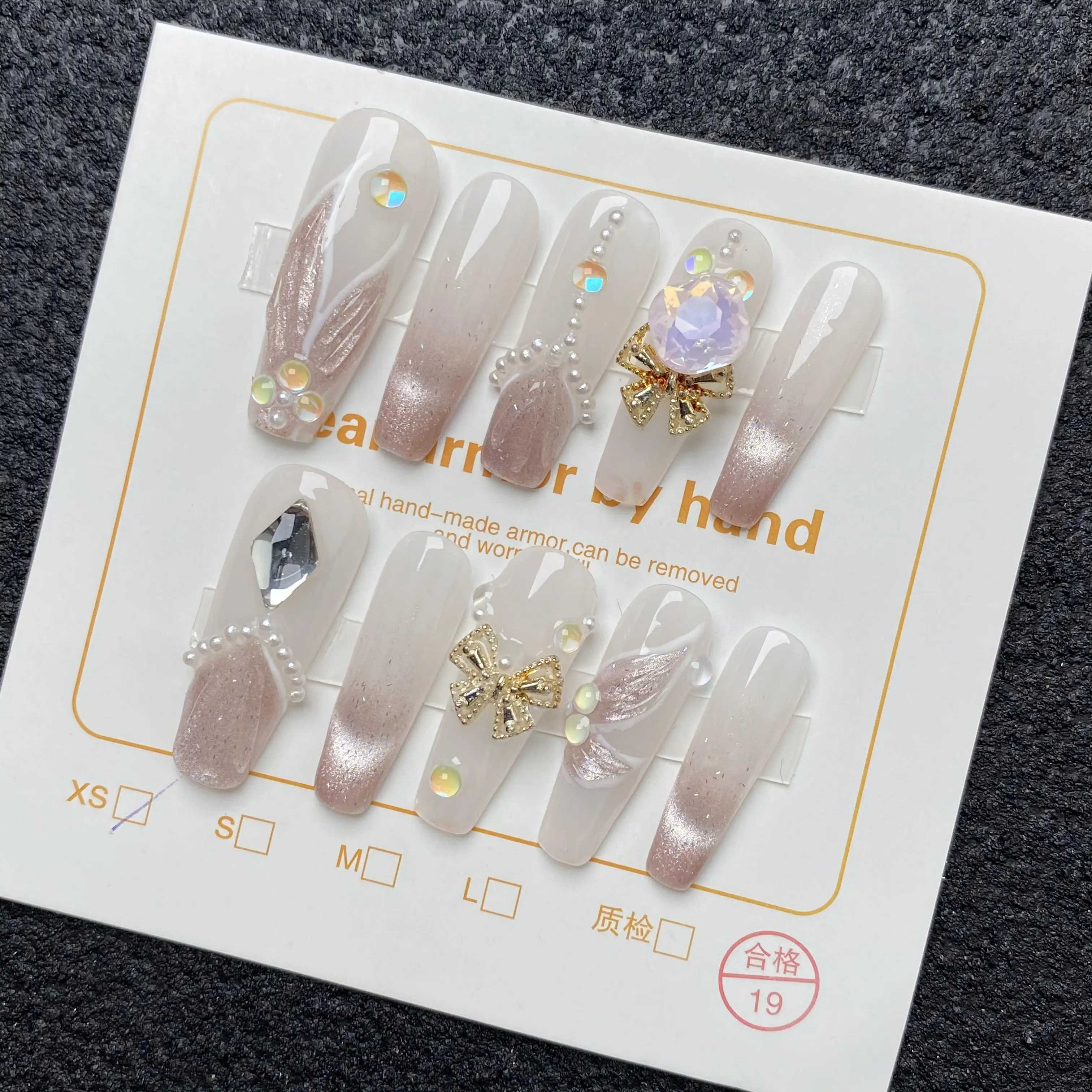 Best Selling Wholesale Hand-Painted Fashion Design Jewelry Inlaid High Quality Artificial Fingernails acrylic nails Fake Nails