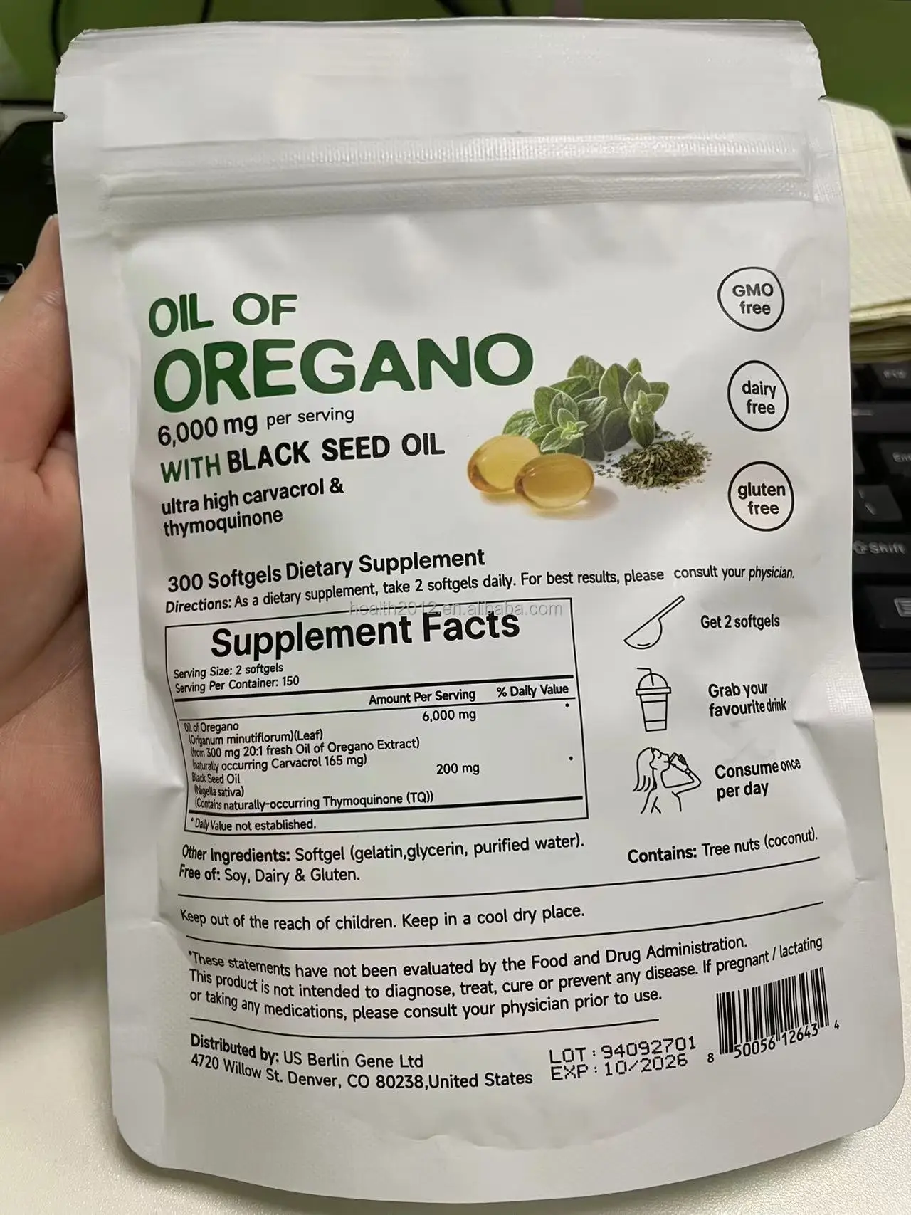 Available Premium pure Oil of Oregano capsules with black seed oil capsules dietary supplement Oregano Oil capsules