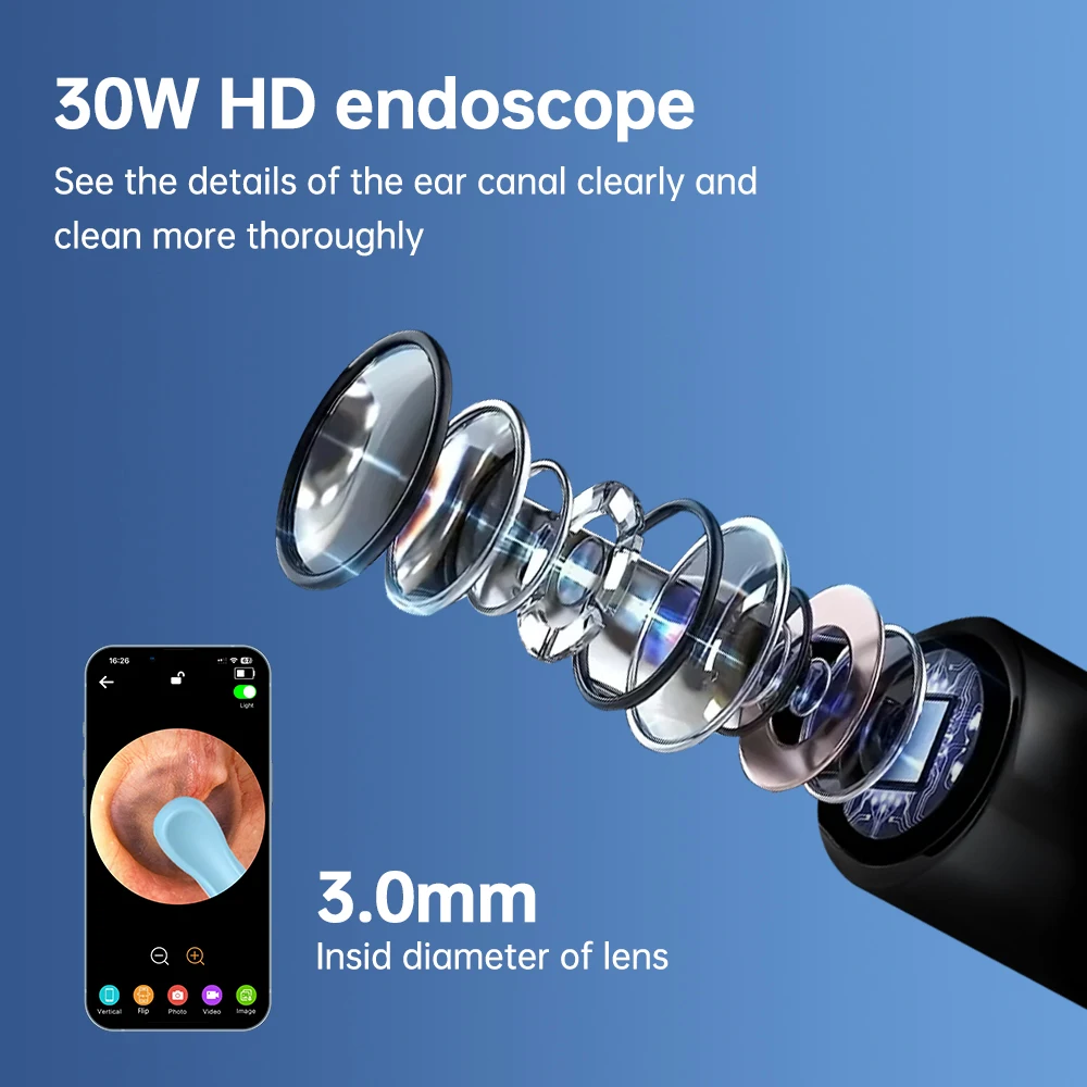 New Trend Wireless Electric Ear Wax Removal Tool Camera High Precision Digital Ear Cleaner Endotoscope