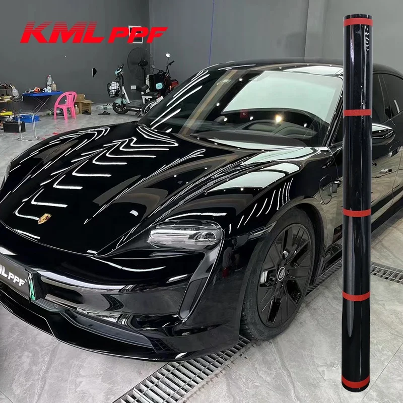 Glossy TPU Black PPF Film Wet Install 3 layers Hydrophobic Car film Best Quality PPF Manufacturer