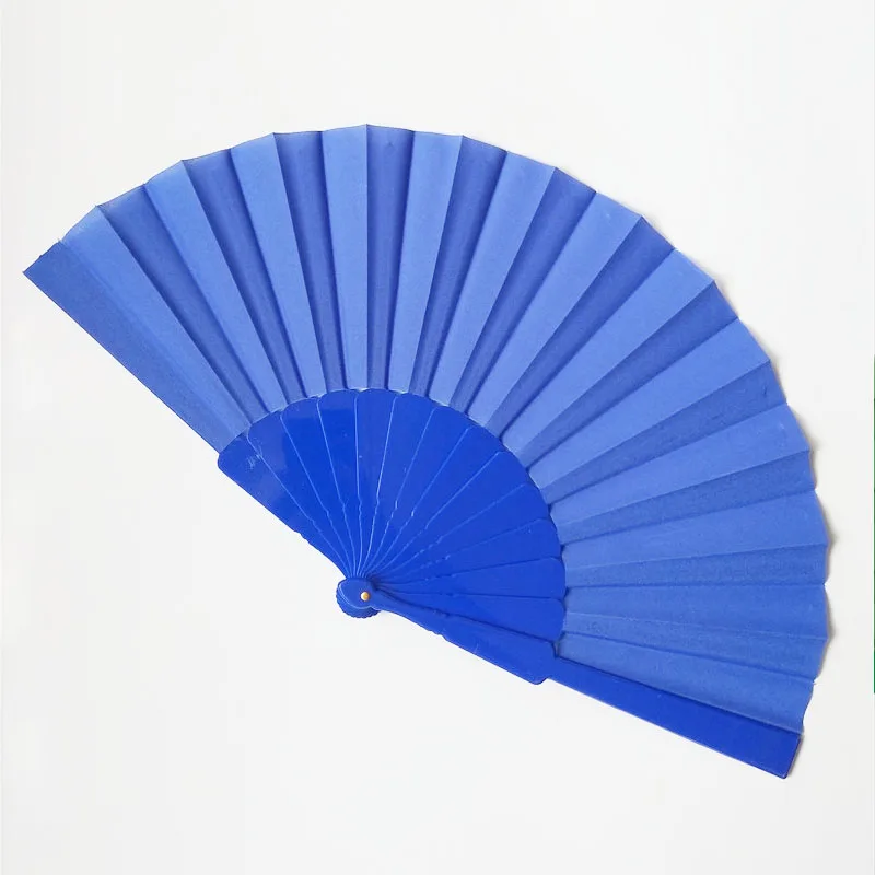 Hot Sale Factory Price Personal Fashion Folding Single Layer Cloth Plastic Bone Flat Hand Fans For Wedding Handfan