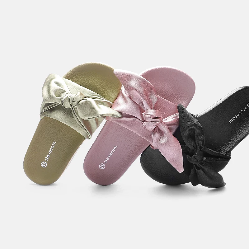 Bow Tie Girls and Ladies Plain Summer Beach High Heel Wedge Platform Woman Slippers Sandals Flip Flops Wholesale Outdoor