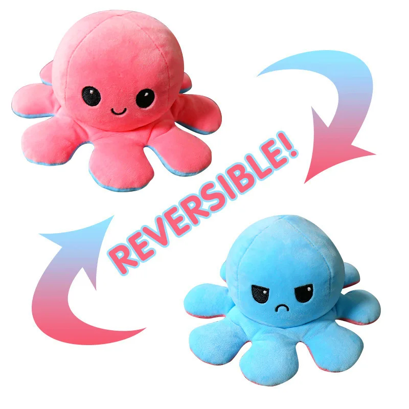 
2021 Amazon Top Sale Reversible Plushie Toys Double-Sided Flip Reversible Stuffed Animals Doll Octopus Among Us Soft Toy Plush 