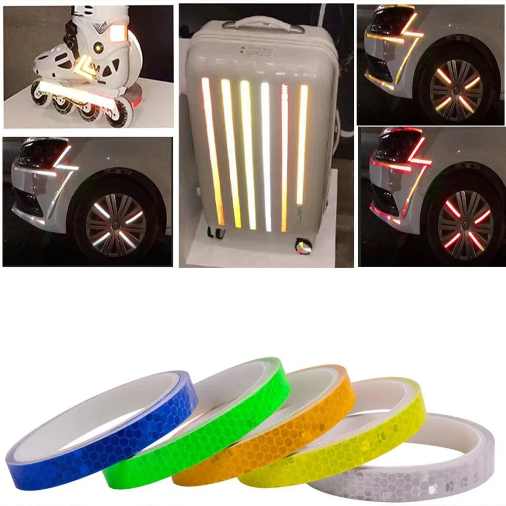 Reflective Bicycle Stickers Adhesive Tape for Bike Safety White Red Yellow Blue Bike Stickers Bicycle Accessories