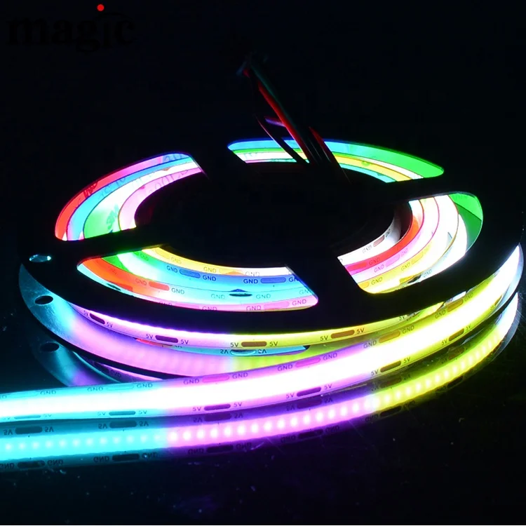 1 м 336 пикселей 1008 светодиод на метр 5 В адресуемый COB RGB smart LED