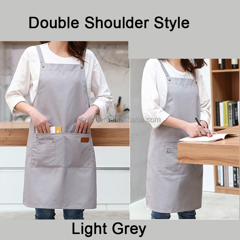 Fashion Halter Canvas Work Apron Kitchen Cooking Cleaning Apron Oil-resistant Custom Logo Housewarming Apron