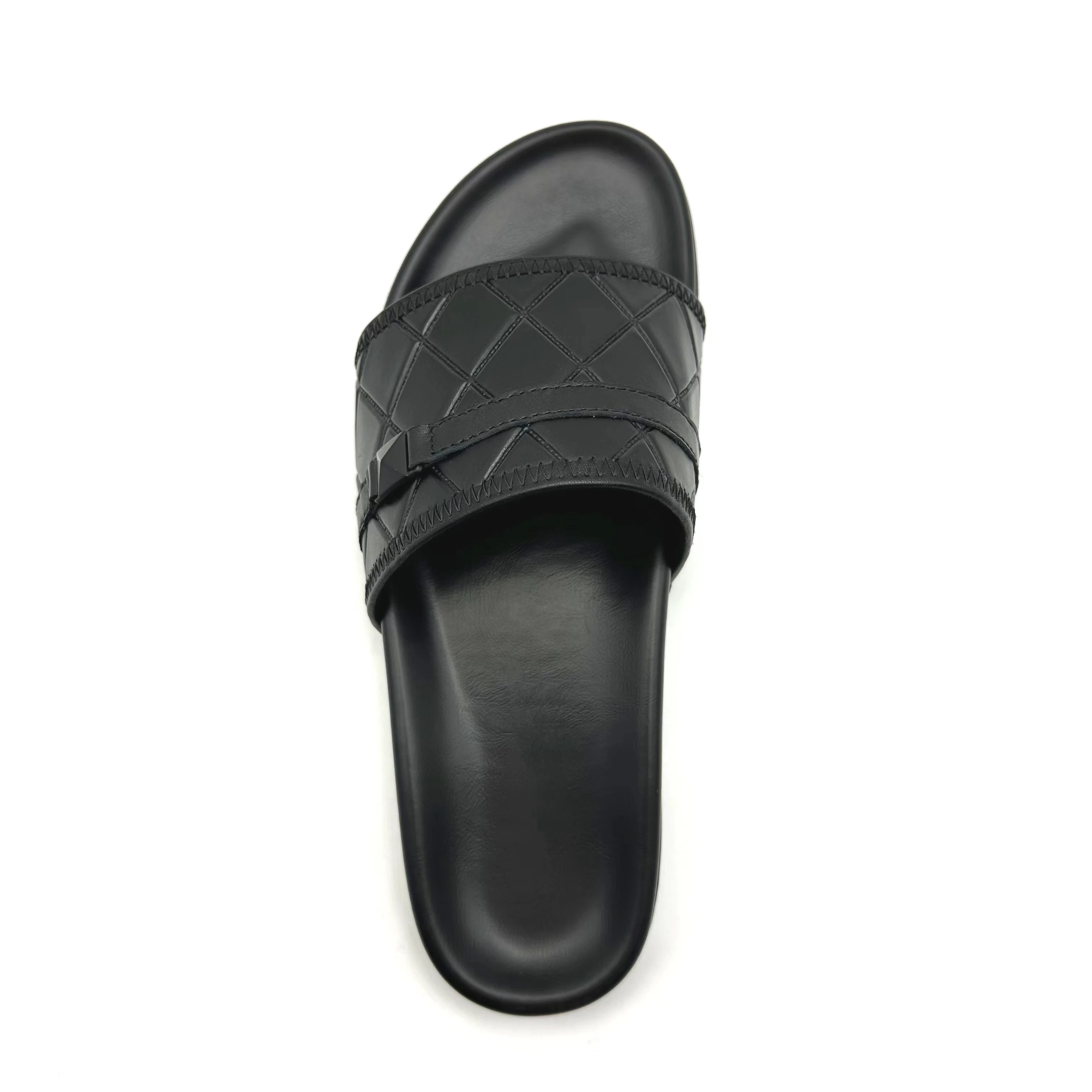 Factory custom wholesale  home shower cow leather slippers for men