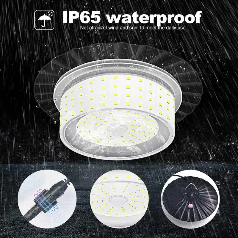 244 LEDs Solar Pendant Light 5 Modes IP65 Waterproof Shed Lamp Motion Sensor Indoor Outdoor Lighting For Pet House