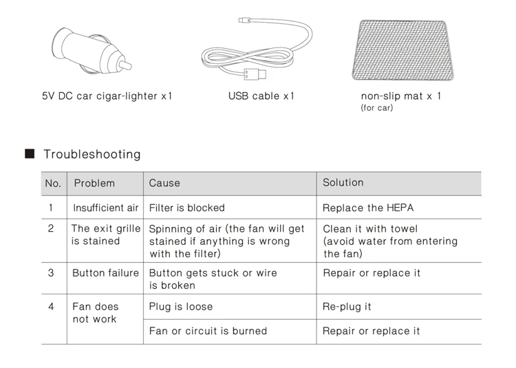 BROAD Airpro car 30m3/h air volume 8 minutes air purification for car HEPA H13grade MERV 18 purifier