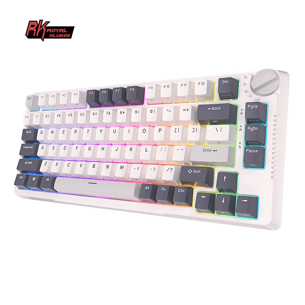 Королевский клудж RK H81 конструкция с тремя режимами 75% прокладка крепление RGB подсветкой игровая механическая клавиатура 81 ключи hotswap