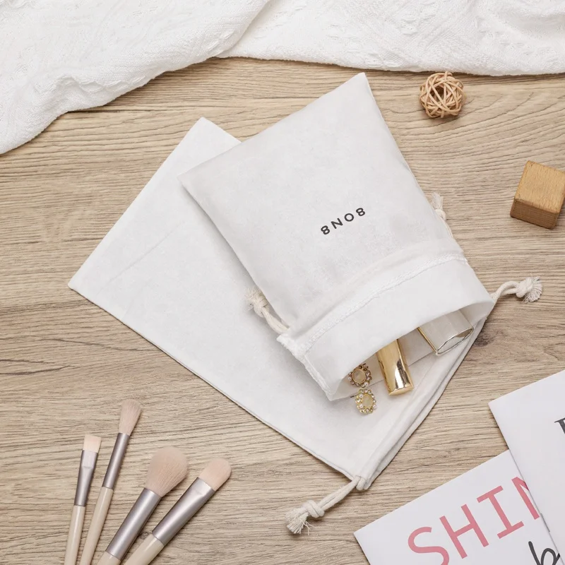 Recyclable Custom 100% Cotton Canvas Drawstring Bag Shoes Dust Bag Plain Cotton Dust Bag For Normal Life