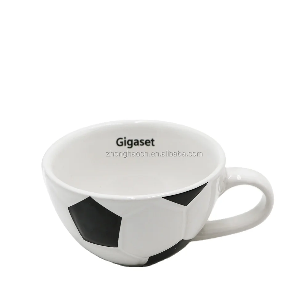 High quality custom made new style printing design football ceramic soup mug