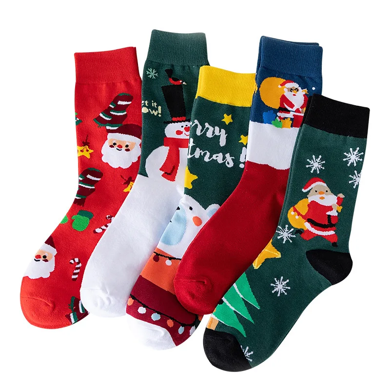 Custom Christmas Socks  Hot New New Year Party Style Christmas Socks Winter Warm Cotton Jacquard Pattern Sock