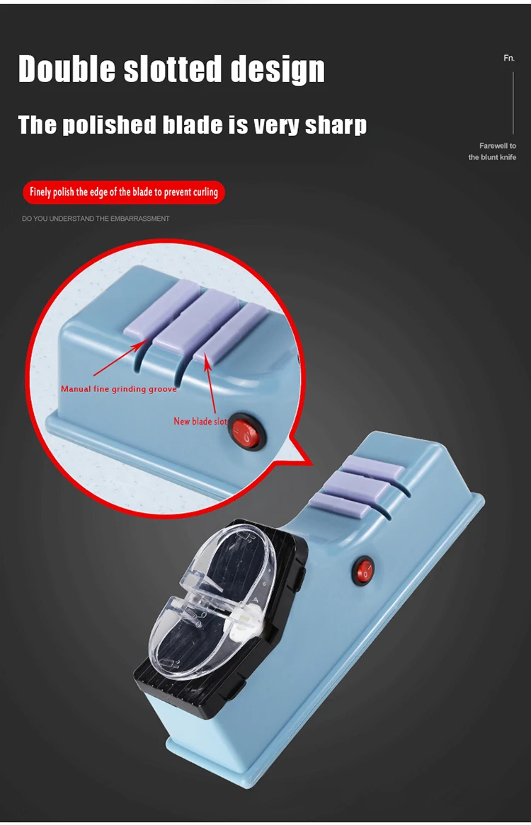 Приспособление для заточки ножей Электрический многофункциональный набор для заточки 4 в 1 для прямых ножей и ножницы с защитным чехлом