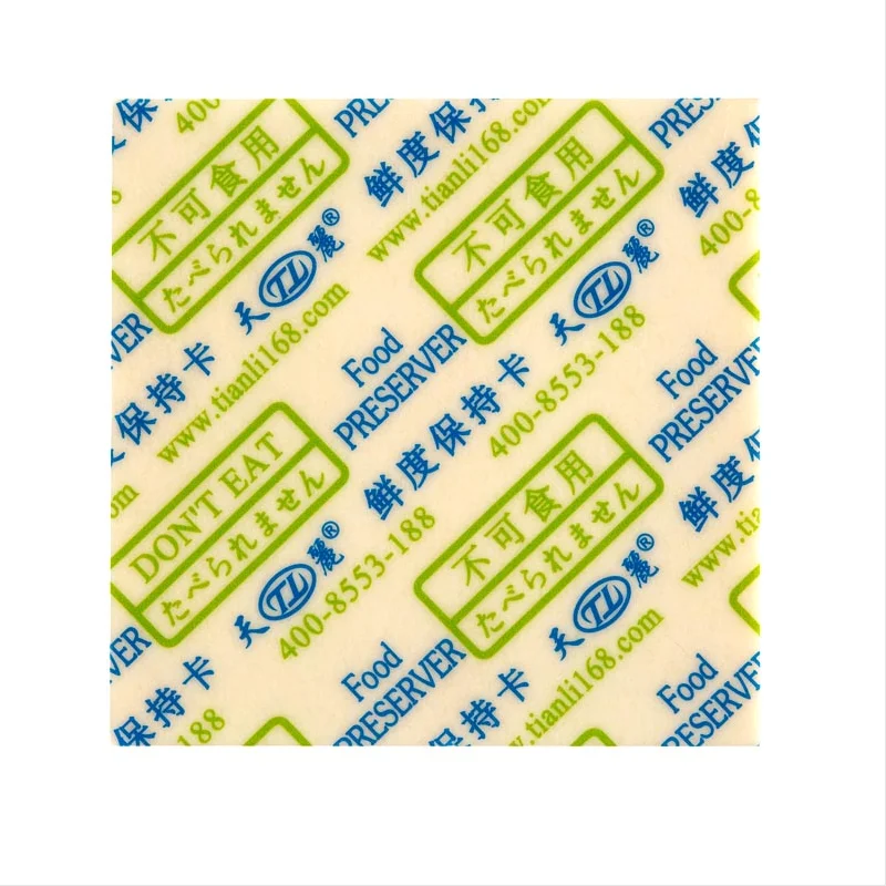 Tianli Factory Food Preservation Card (alcohol) Suitable For All Market To Preserve Products
