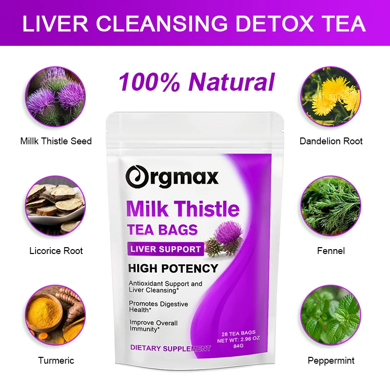 Small MOQ Custom Logo Liver Detoxification Milk Thistle Tea 14 Days Flower Tea