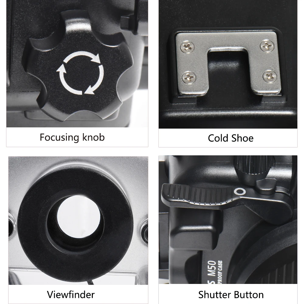 Seafrogs жесткий пластиковый водонепроницаемый 40 м/130ft чехол для камеры Canon M50 / Kiss m (фирменнй переходник для объектива Canon 18-55 мм/15-45 мм) корпус для камеры