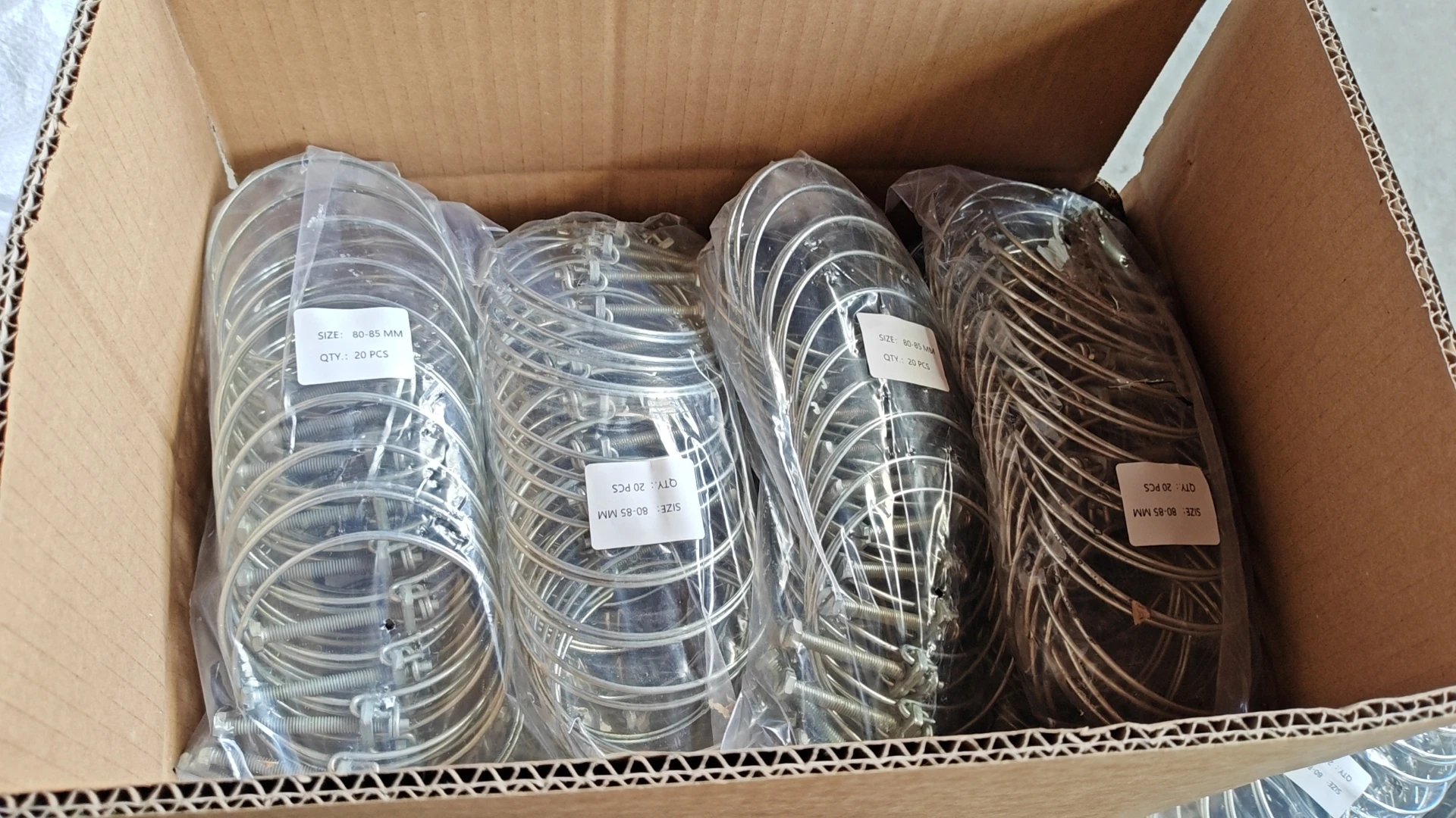 Stainless steel custom size adjustable double wire hose clamp