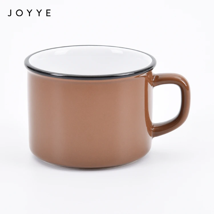 Joyye Factory Colorful Enamel Glazed Ceramic Mugs Set Custom Tea Coffee Milk Cup Mugs