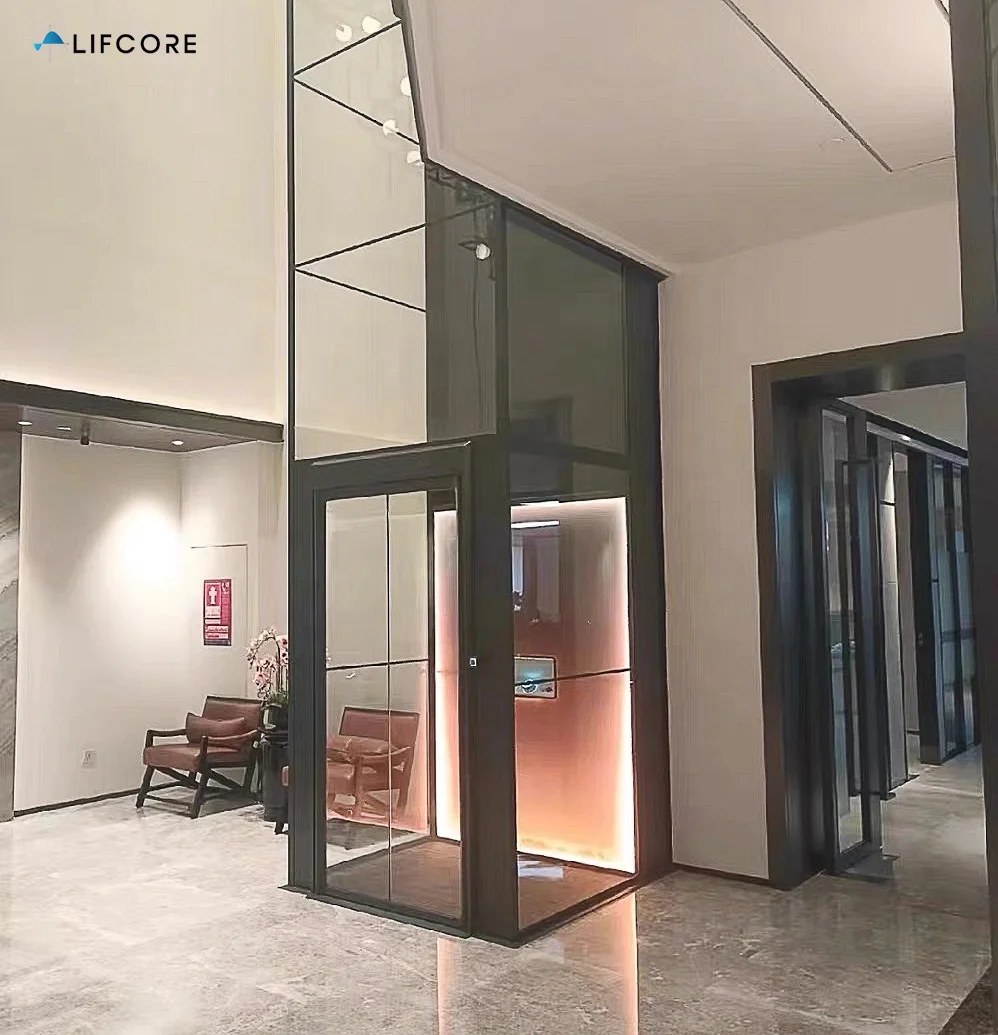 Manufacturer cheap stainless steel safety residential lift house elevator hydraulic home elevator for 2-3 person