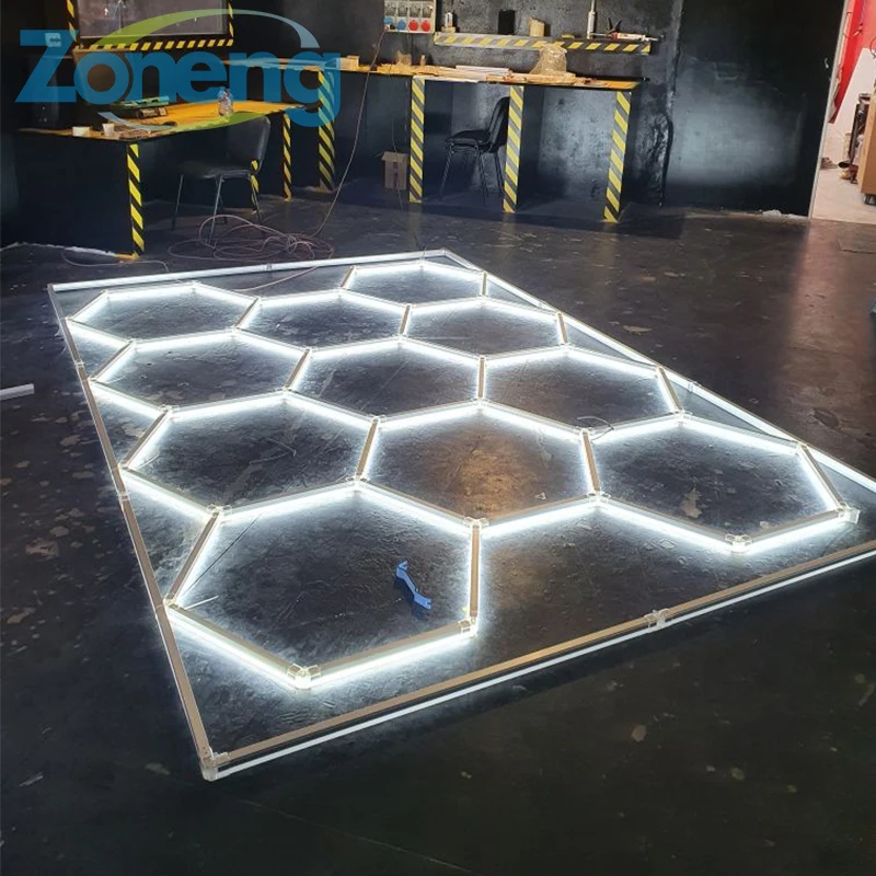 Factory Direct Sales Hexagon Led Detailing Garage Light Luxury Car Repair Lights Workshop