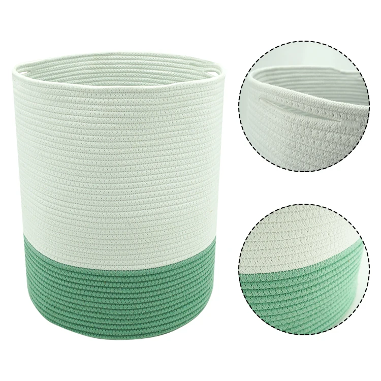 Extra Large 100% Natural Cotton Rope Woven Storage Basket for Storage Cotton Laundry Basket Blankets Toys