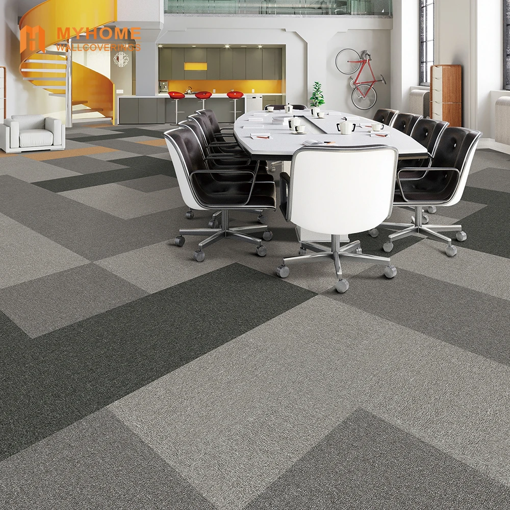 Commercial pvc carpet office solution tapis de bureau dyed nylon carpet tiles