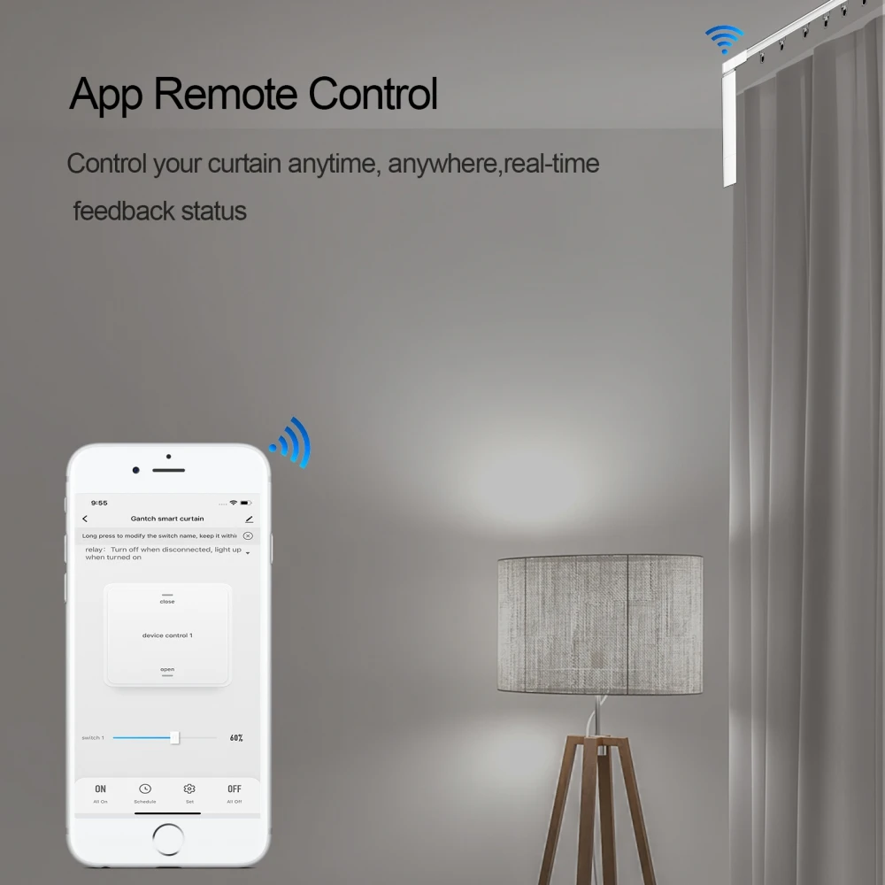 HONEYGUARD HSW007 Electric Smart Intelligent Remote Control Curtain Motor WIFI TUYA 100-240V Motor for Alexa Google Home Smart