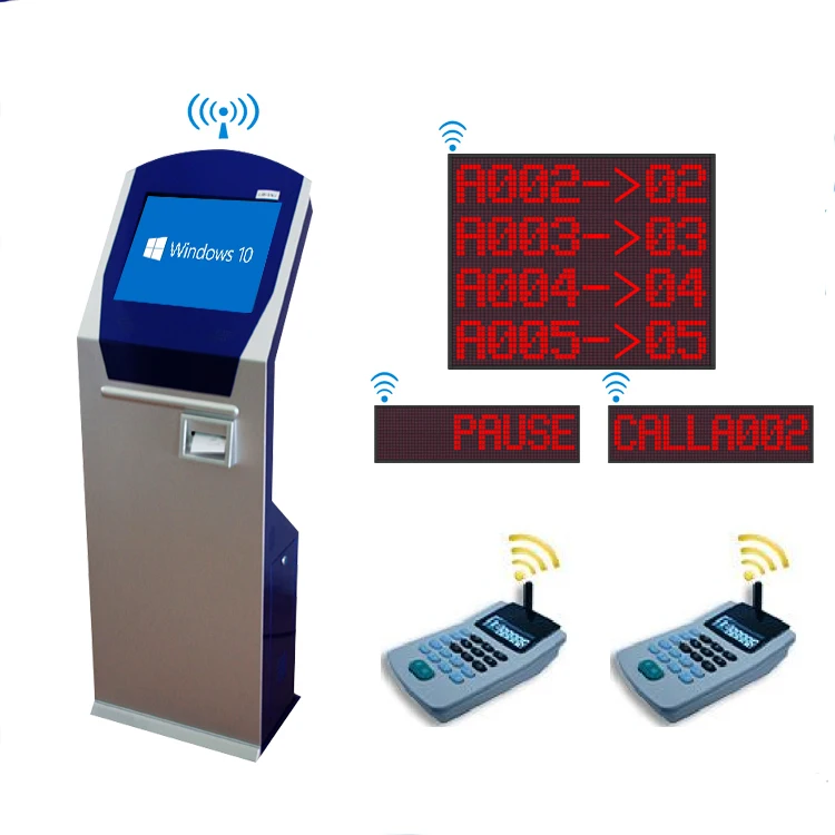 Wireless Queue Calling Management System Number LCD Display Ticket Dispenser for Bank