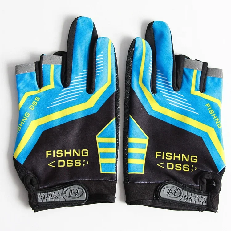 
Fishing sports outdoor three-finger non-slip quick-drying Velcro male female fishing gear protection cycling, camping gloves 